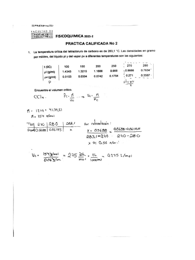 Practica Calificada 2 FQ 2025-2 | PDF