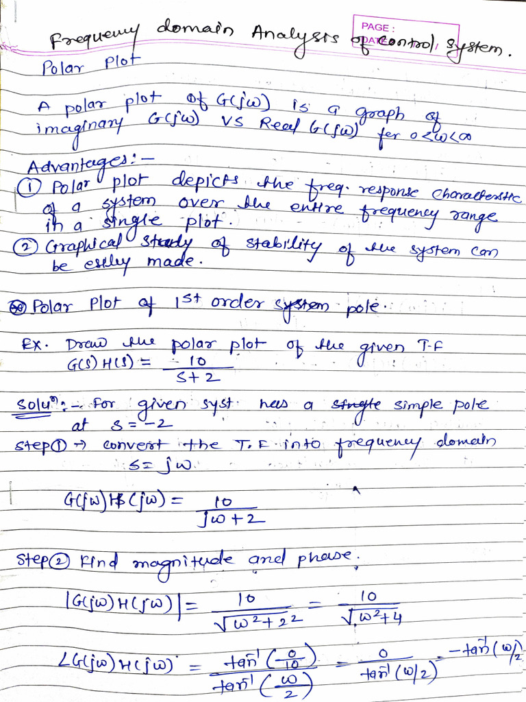 Problems On Polar Plot and Nyquist Plot Unit 6 | PDF