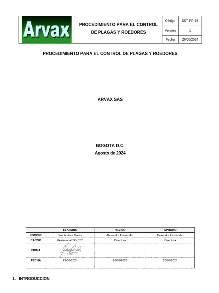 Procedimiento para El Control de Plagas y Roedores | PDF