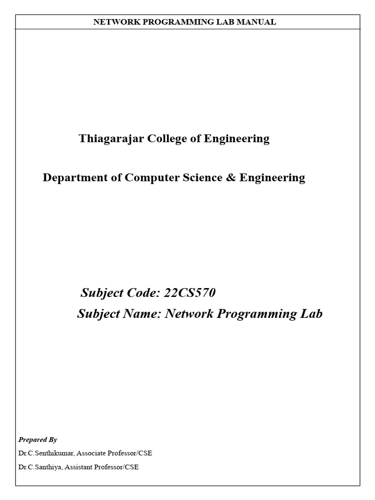 22CS570 Network Programming Lab | PDF