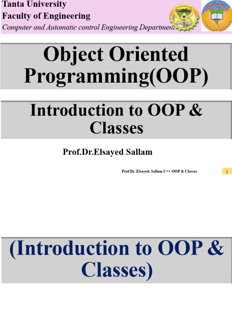 Lecture 4 Intro To OOP Classes 1-3-2026 - 260308 - 181310 | PDF
