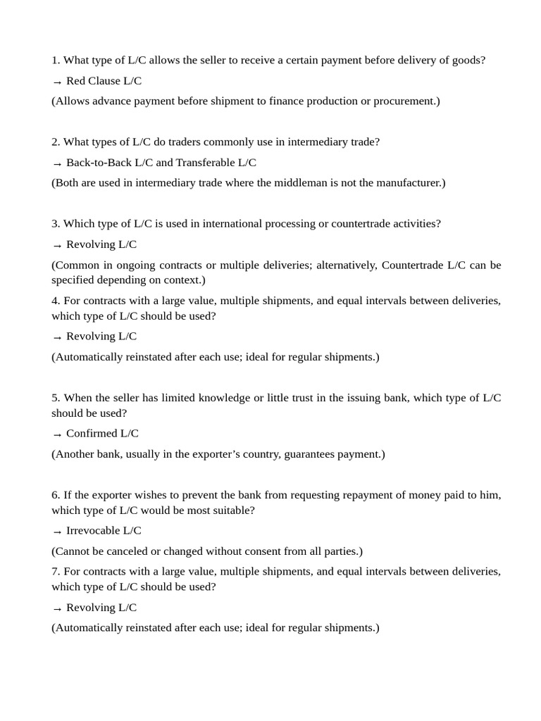Exercise Type of LC | PDF