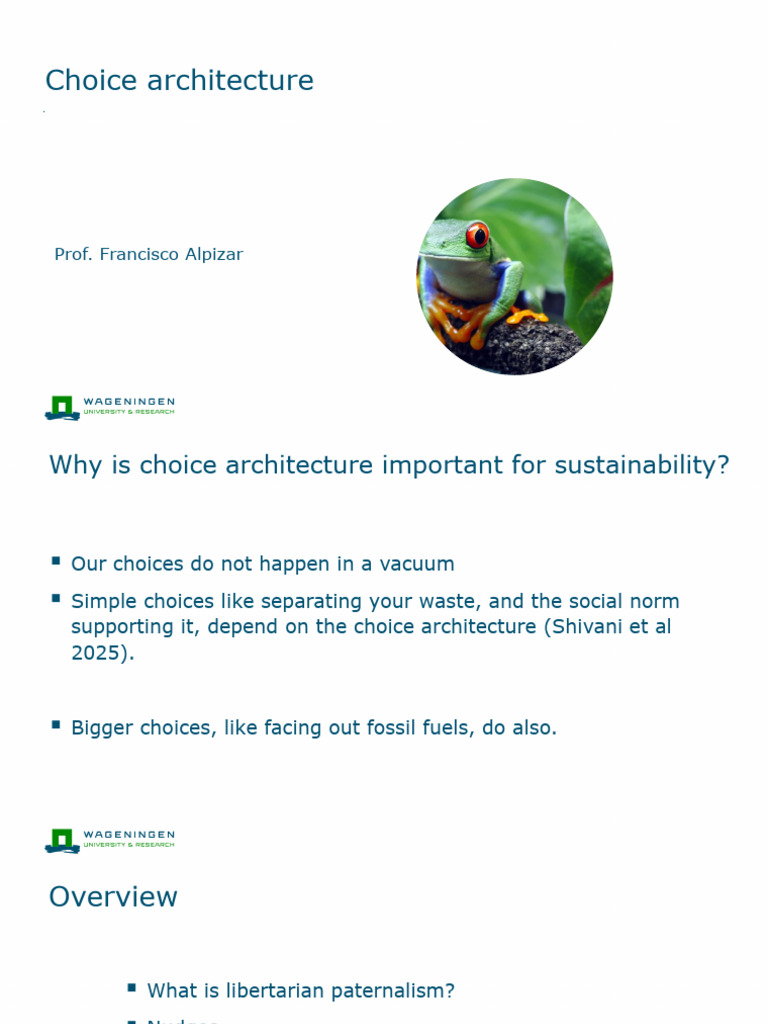 Lecture 5a Choice Architecture | PDF