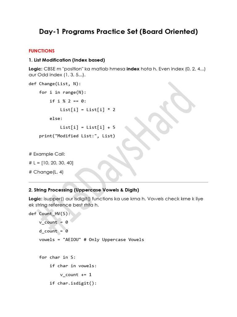 Program Practice Set 1 Solutions | PDF | Comma Separated Values | Computing