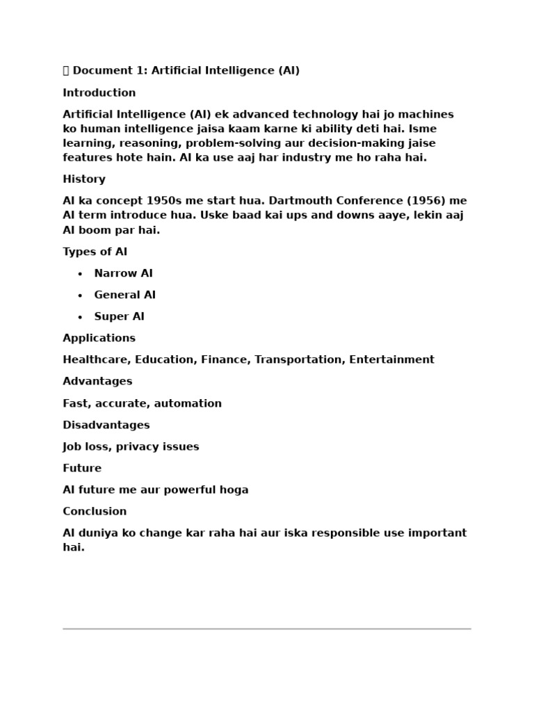 Artificial Intelligence (AI) - Basics and Applications | PDF ...