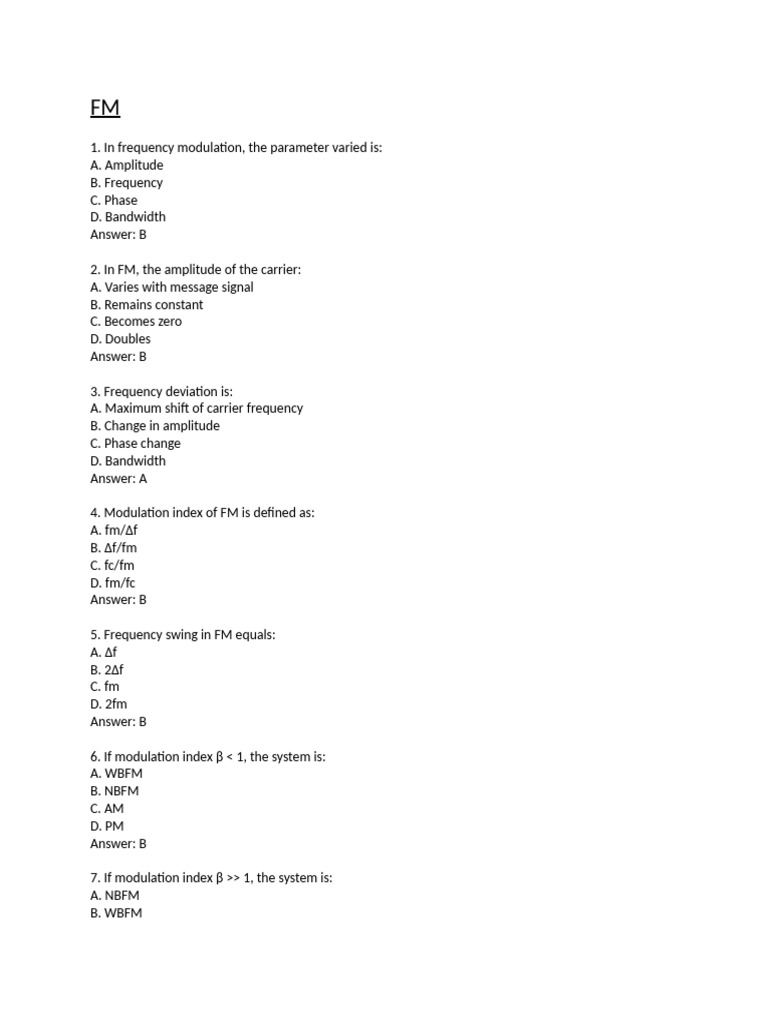FM Questions | PDF