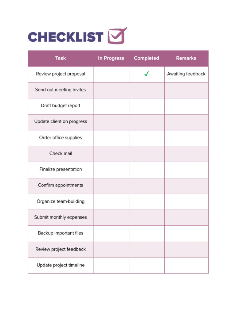Checklist Template | PDF