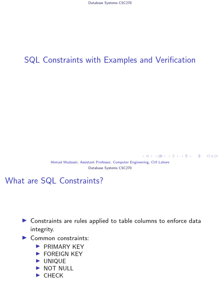 SQL Constraints 2 | PDF
