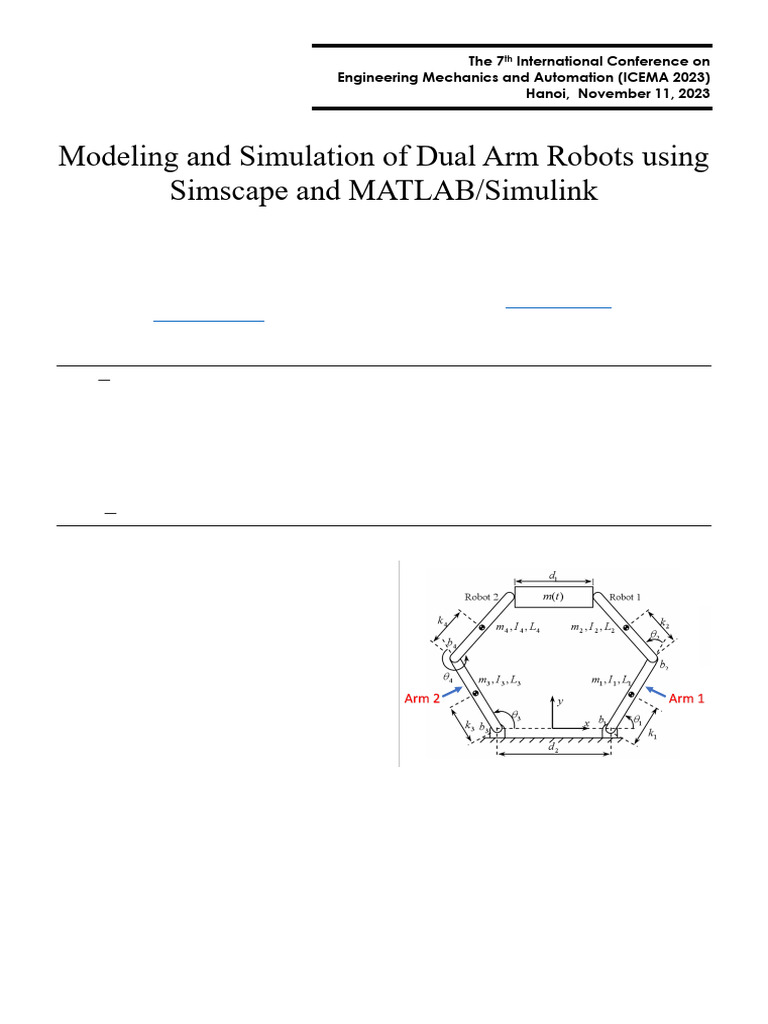FullPaper - Modeling and Simulation of Dual Arm Robots Using Simscape ...
