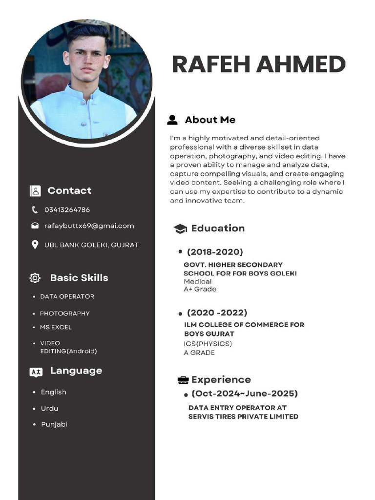 Rafay Ahmed CV Resume | PDF
