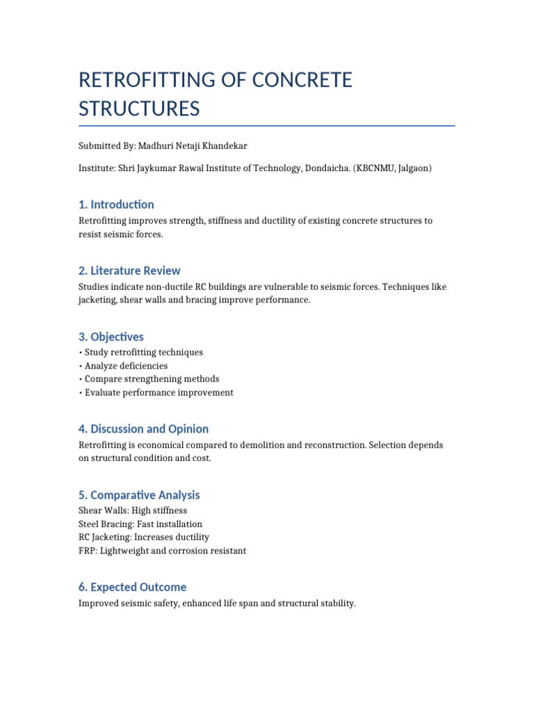 Updated Retrofitting Term Paper Report | PDF