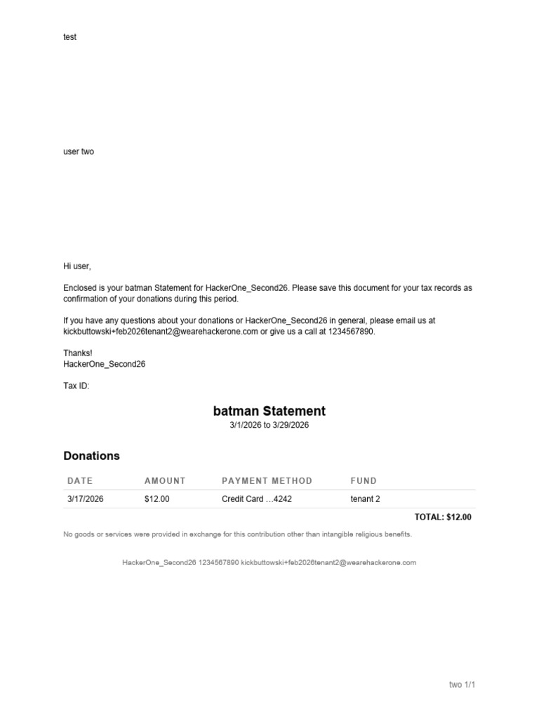 Two User Batman Statement | PDF