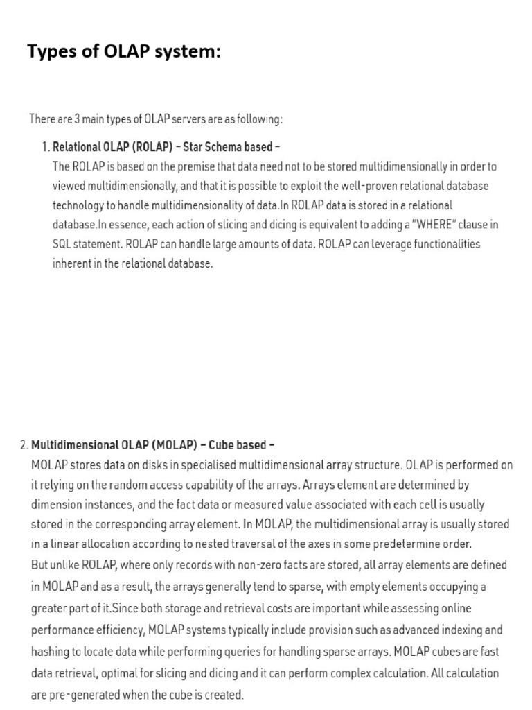 Types of OLAP System | PDF