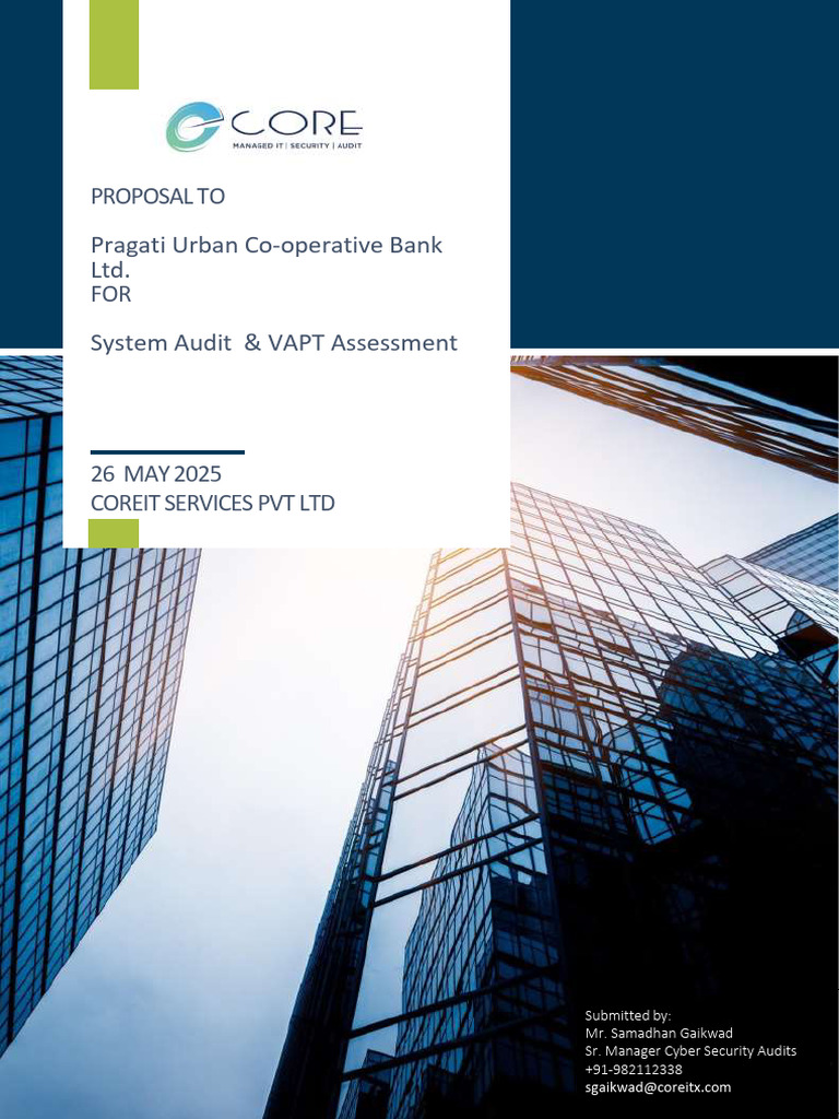 CoreIT Proposal to Pragati Urban Co-operative Bank Ltd. - System Audit ...