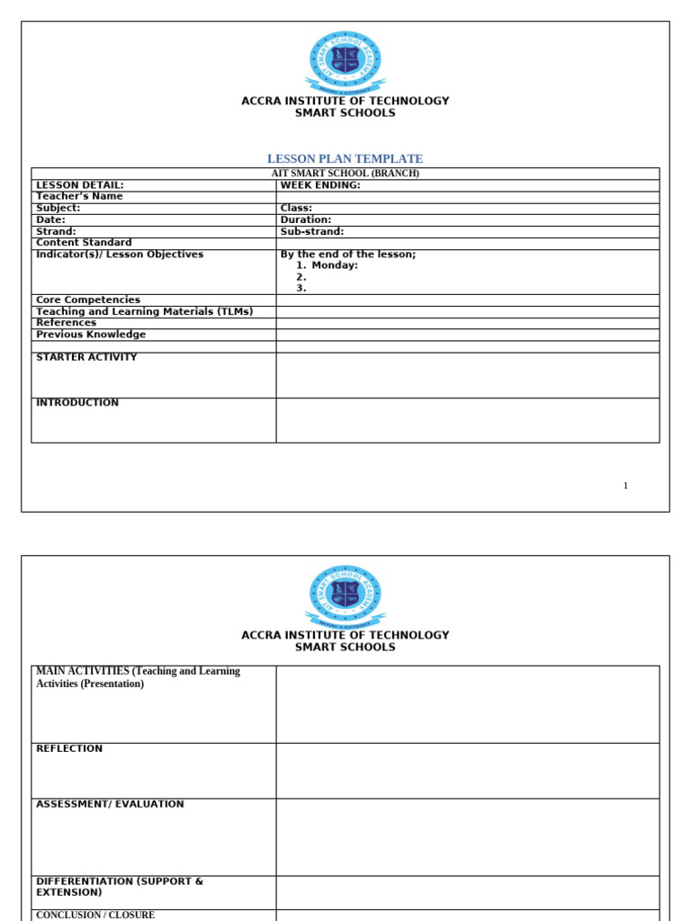 New Proposed Lesson Plan Template | PDF