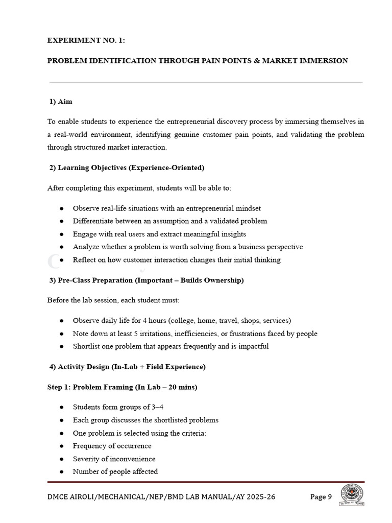 BMD Lab Manual Mech 2025-26-Pages-2 | PDF | Cognition | Psychology