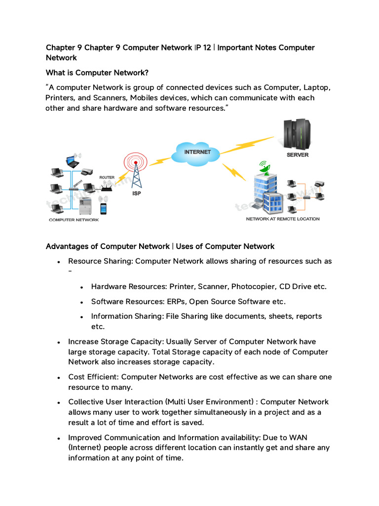 Chapter 9 Chapter 9 Computer Network IP 12 | PDF | Network Topology ...