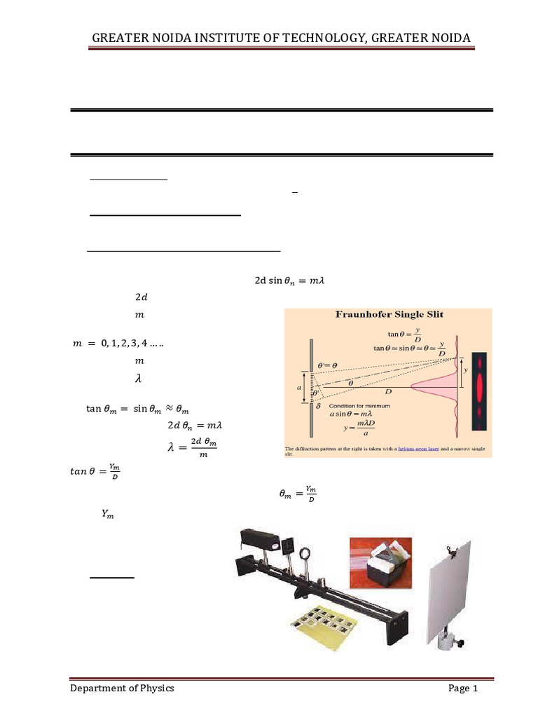 10 - Single Slit Diffraction | PDF | Diffraction | Wavelength