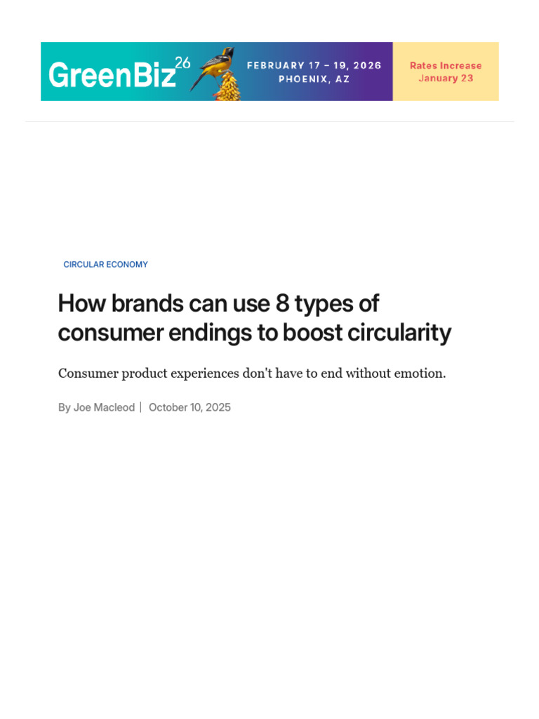 How Brands Can Use 8 Consumer Endings To Boost Circularity | PDF ...