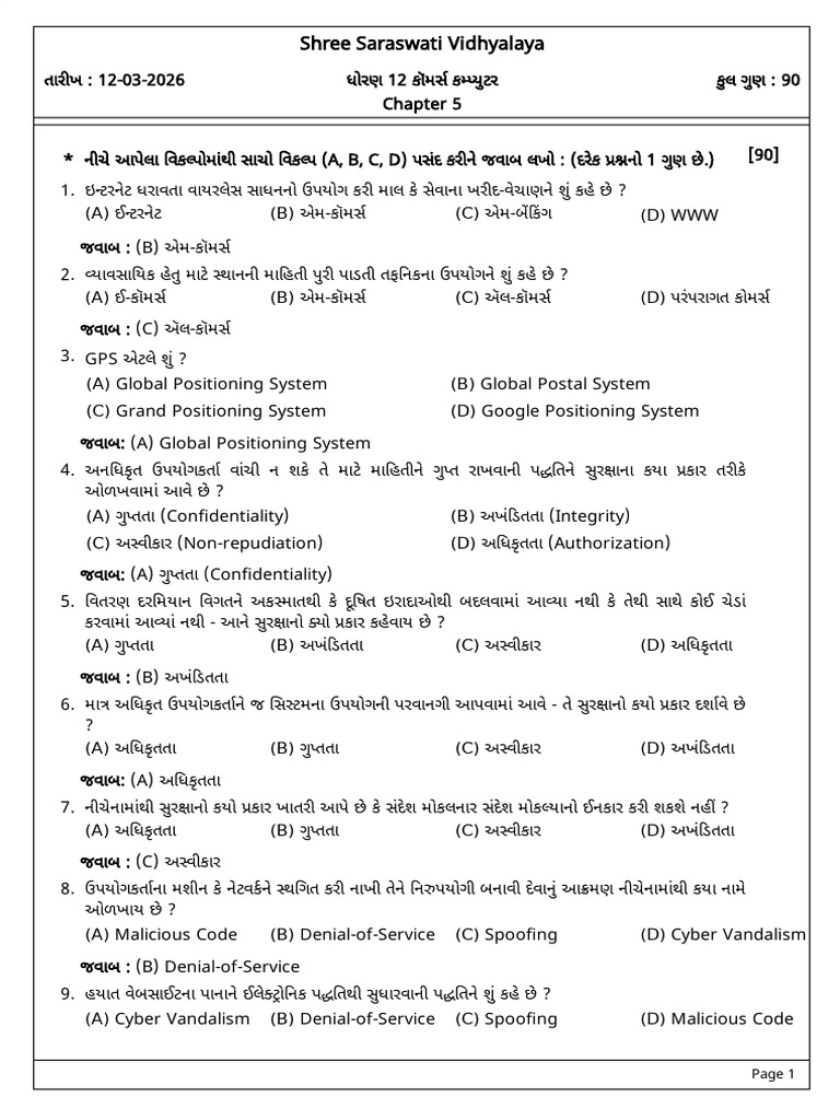 Computer Chapter 5 - Solution | PDF