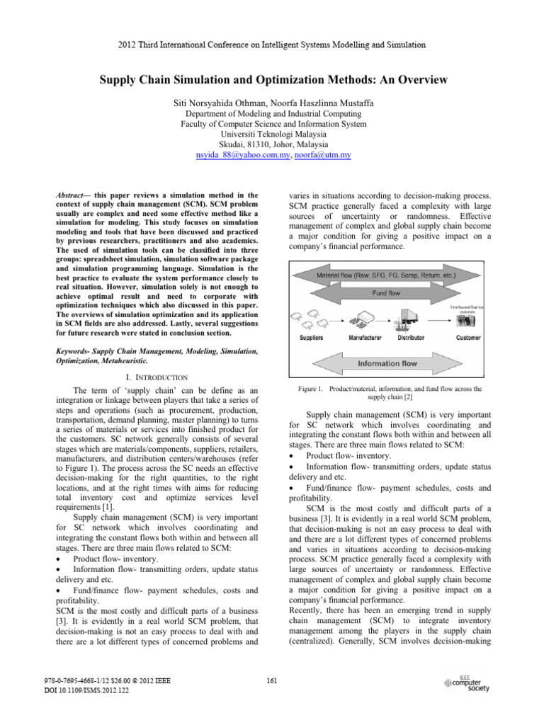 Supply Chain Simulation and Optimization Methods An Overview | PDF ...