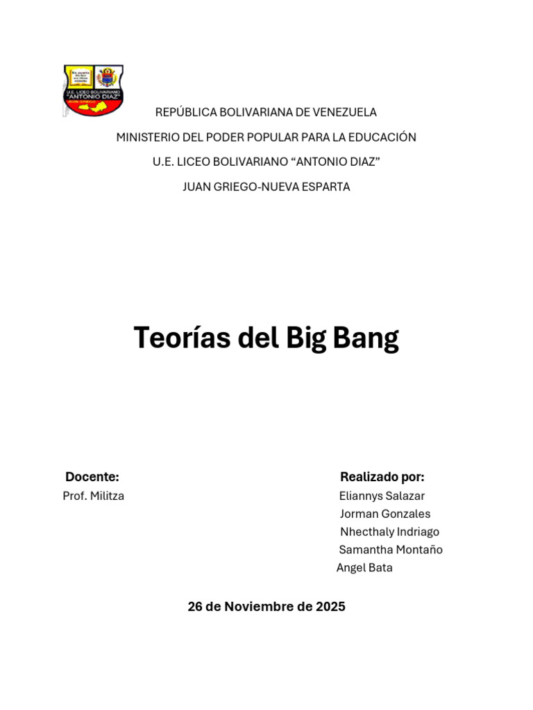 Teorias Del Big Bang | PDF | Big Bang | Universo