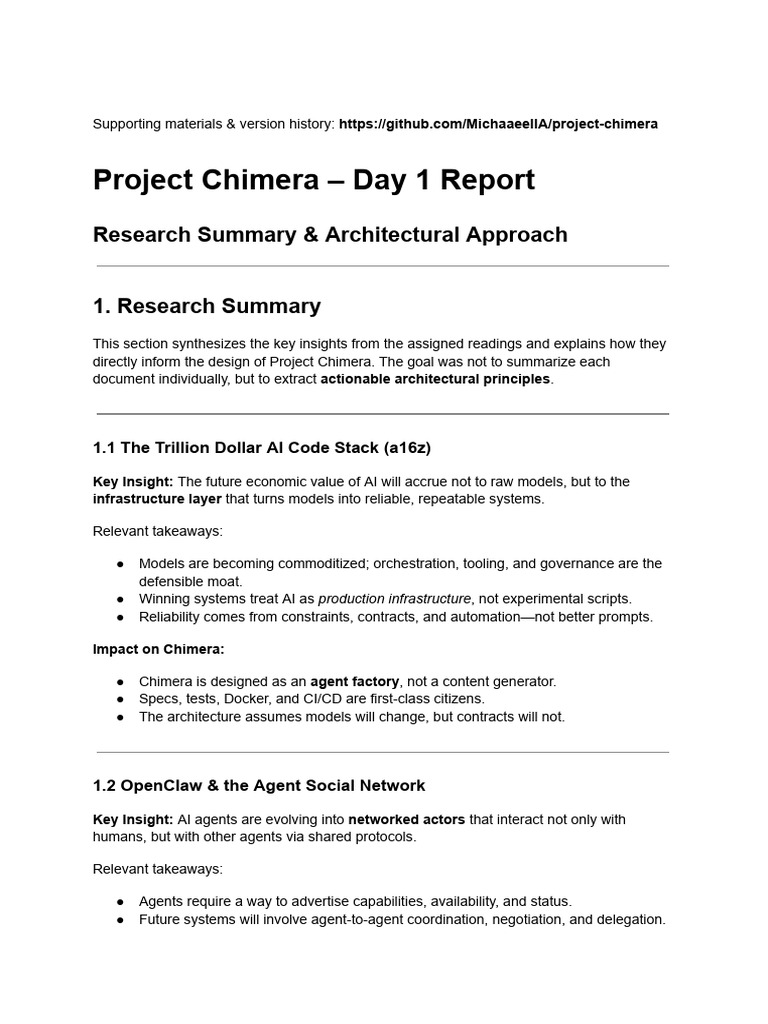 Project Chimera - Day 1 Report | PDF | Artificial Intelligence ...