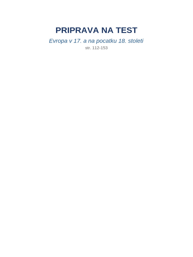 Priprava Na Test | PDF