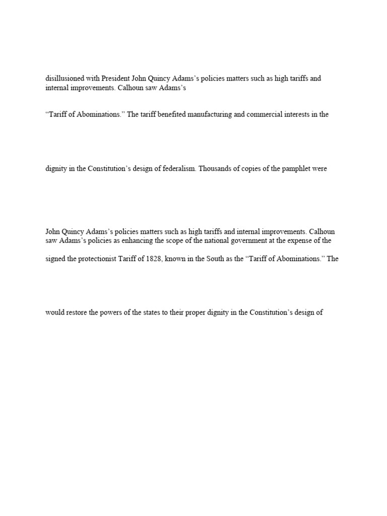 Calhoun Political Theory Compact Theory Tarrif Crisis | PDF ...