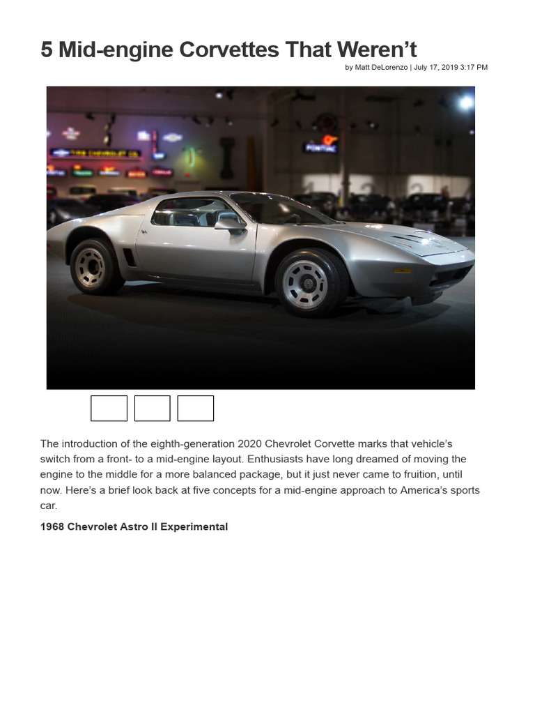 5 Mid-Engine Corvettes That Weren't - Kelley Blue Book | PDF | Coupes ...
