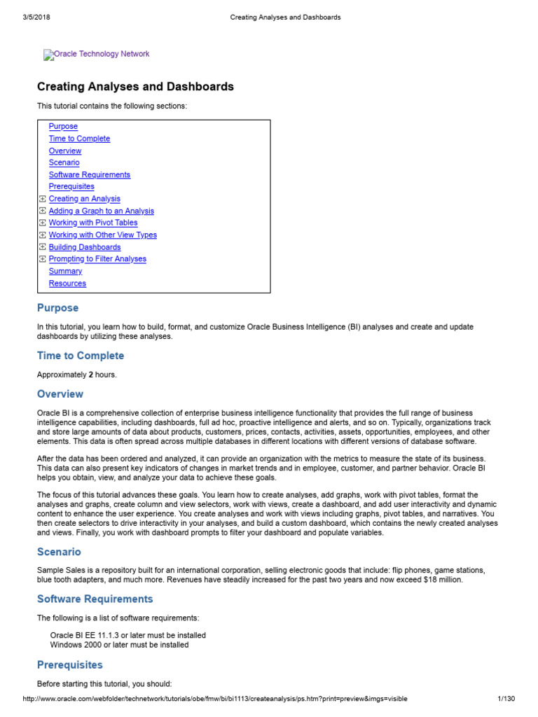 Creating Analyses and Dashboards Manual | PDF | Hierarchy | Information ...