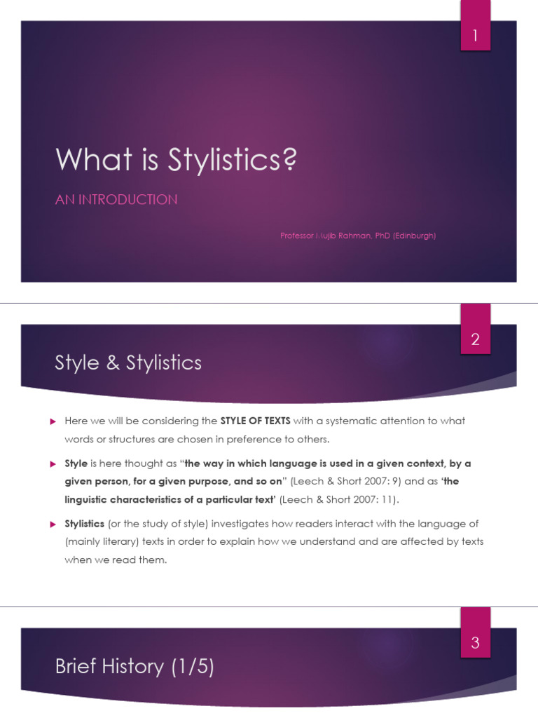 01 - What Is Stylistics | PDF | Semantics | Word