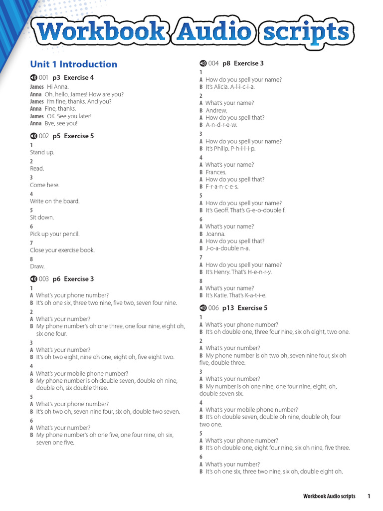 Project4eUpgd 1 WB Audio Script | PDF