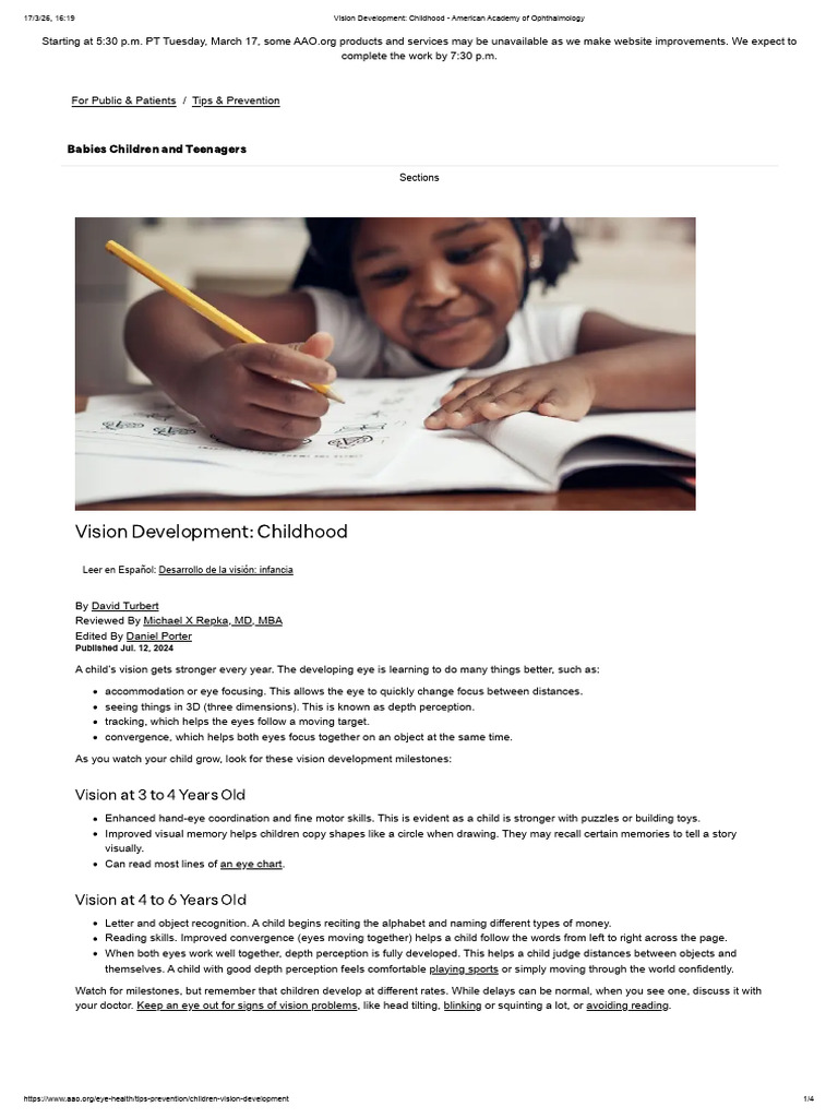 Vision Development - Childhood - American Academy of Ophthalmology ...
