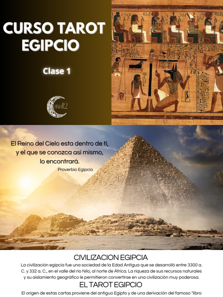 Curso Tarot Egipcio Clase 1 | PDF | Arcanos Mayores | Tarot