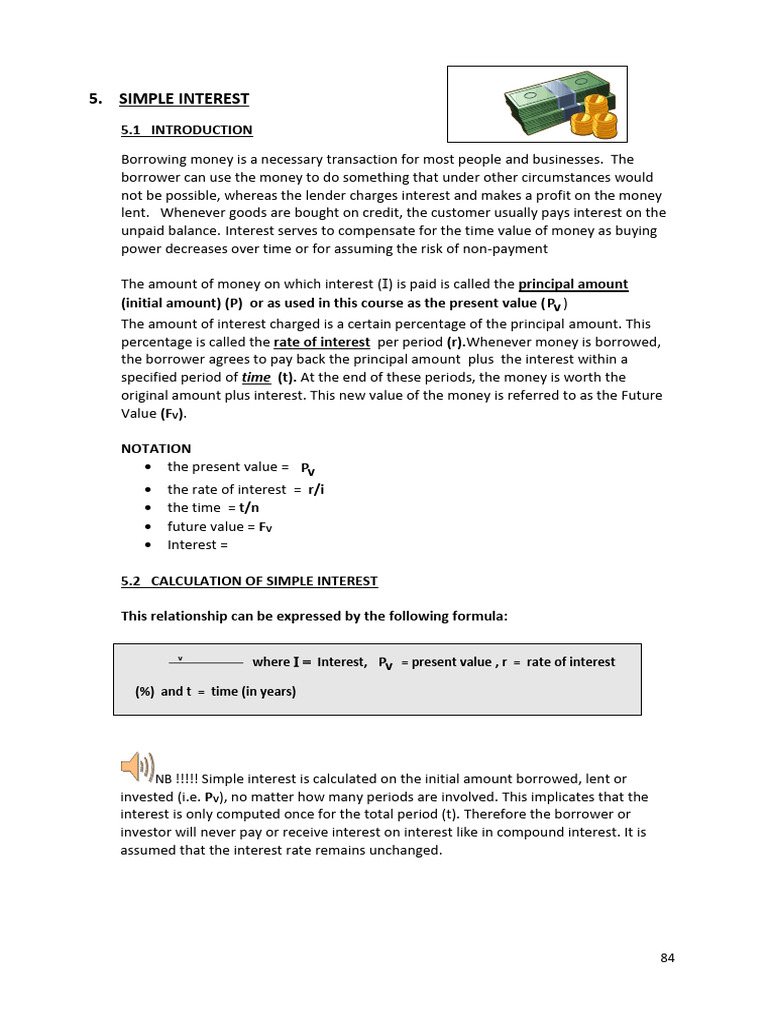 Simple Interest | PDF | Interest | Present Value