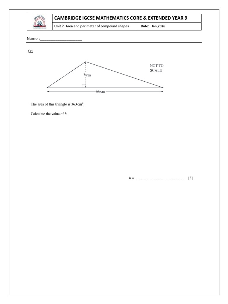 Area and Perimeter of Compound Shapes Worksheet | PDF