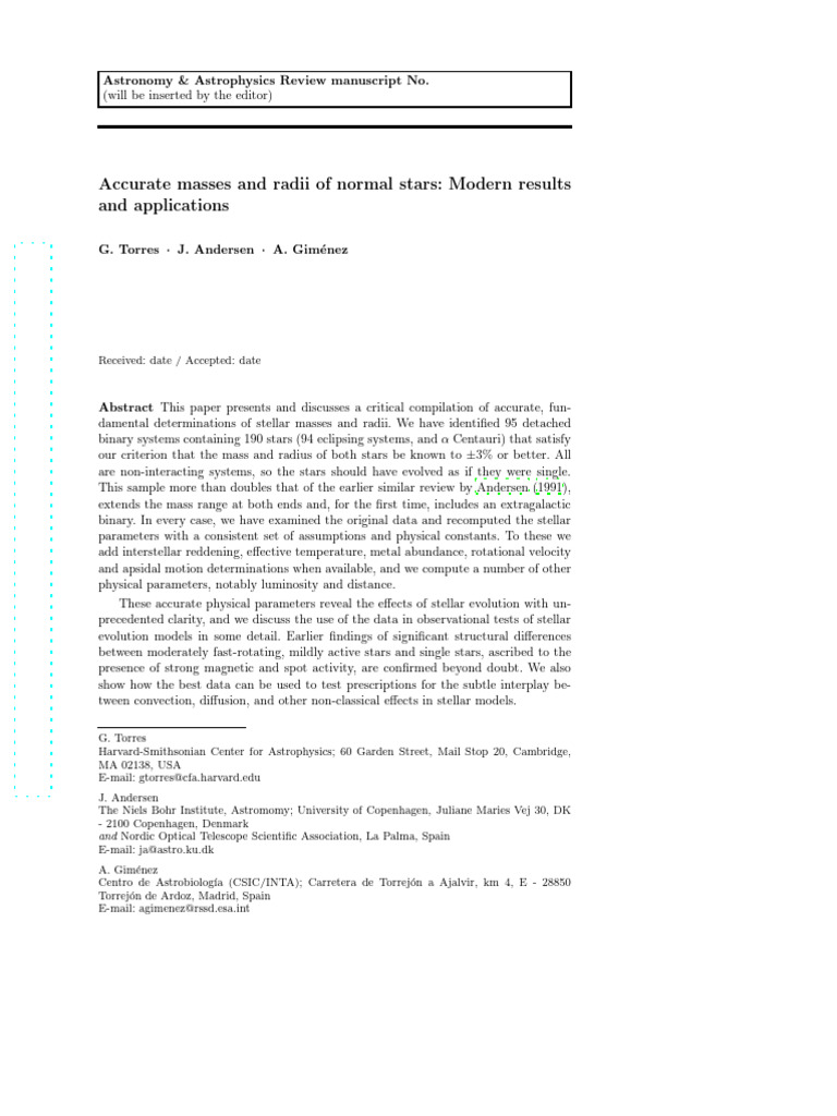 Accurate Masses and Radii of Normal Stars: Modern Results and ...