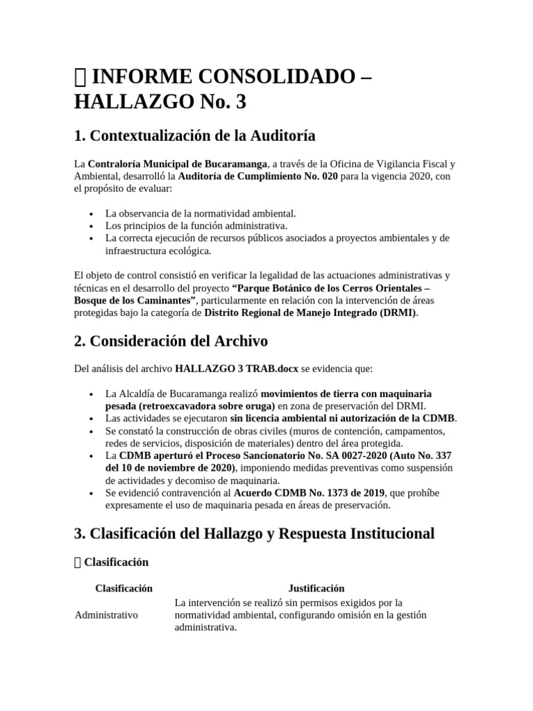 3 Informe Consolidado Hallazgo 3 | PDF
