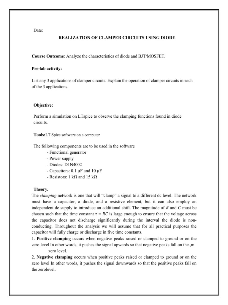 Clamper - Simulation | PDF