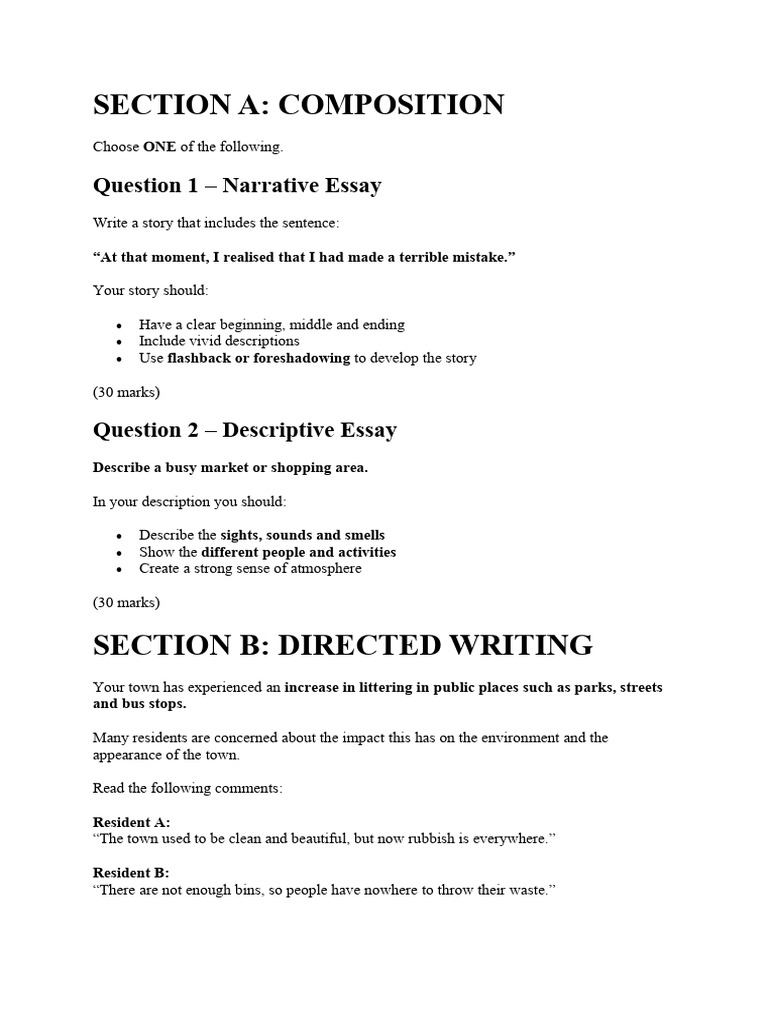 English Paper 1 Bgcse | PDF