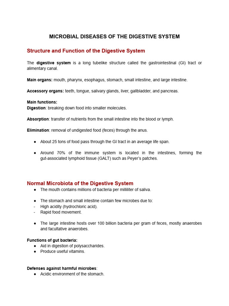 Microbial Diseases of The Digestive System | PDF | Gastrointestinal ...