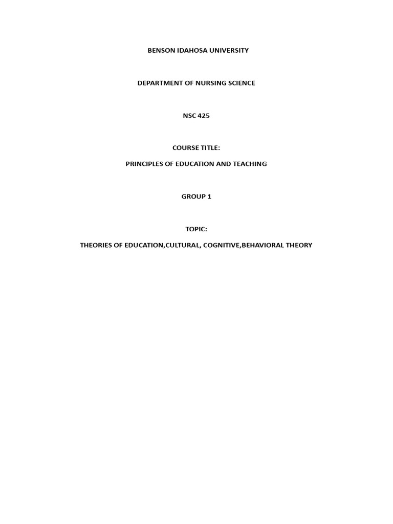 GROUP 1 Theories of Education | PDF | Constructivism (Philosophy Of ...