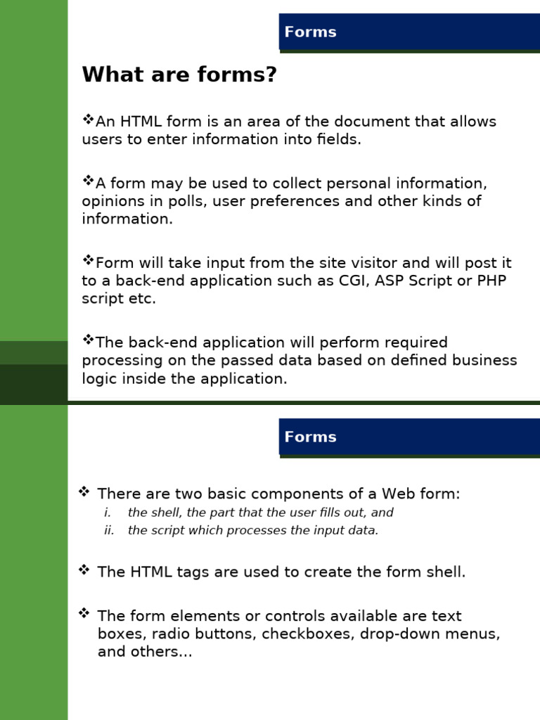 Lecture6 - HTML Forms | PDF | Software Engineering | World Wide Web