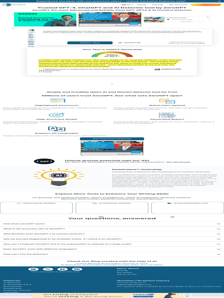AI Detector - Trusted AI Checker For ChatGPT, GPT | PDF | Artificial ...