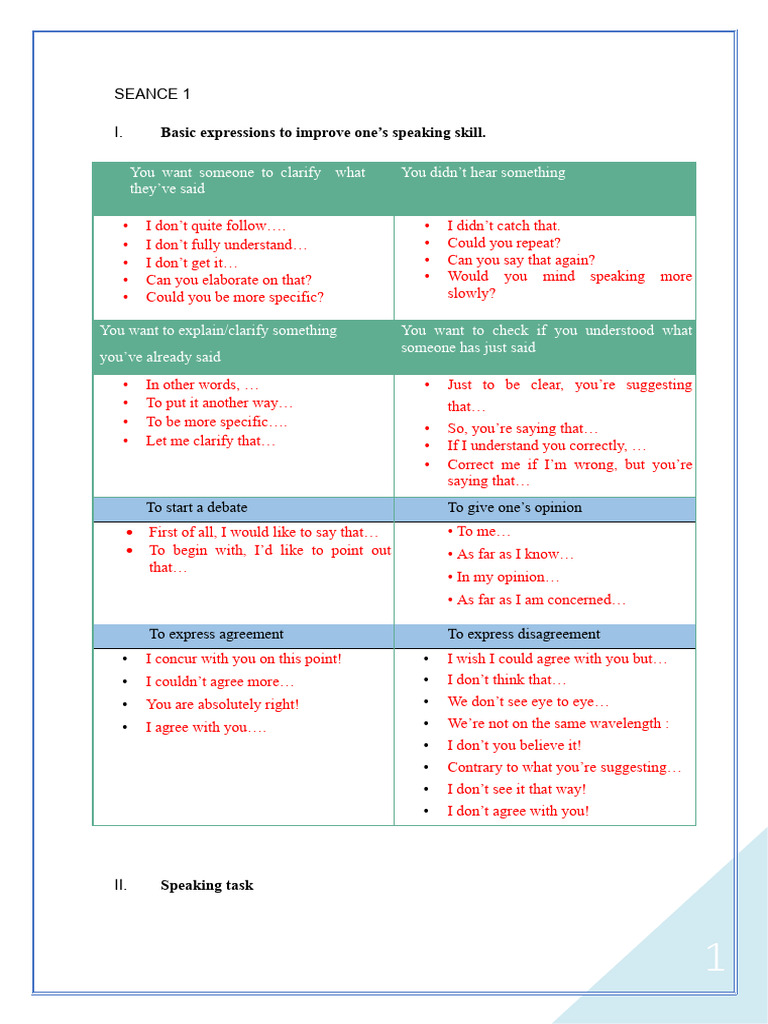 Seance 1 Answer Sheet | PDF | English Language | Human Communication
