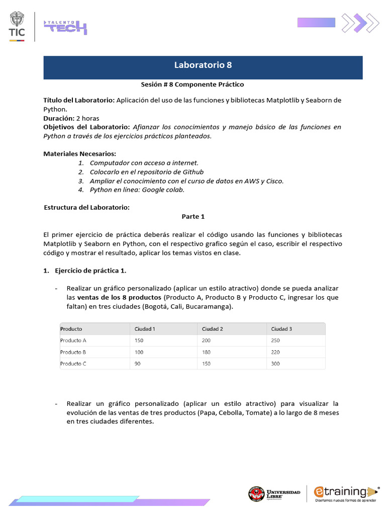 Laboratorio sesion 8 | PDF | Python (lenguaje de programación)