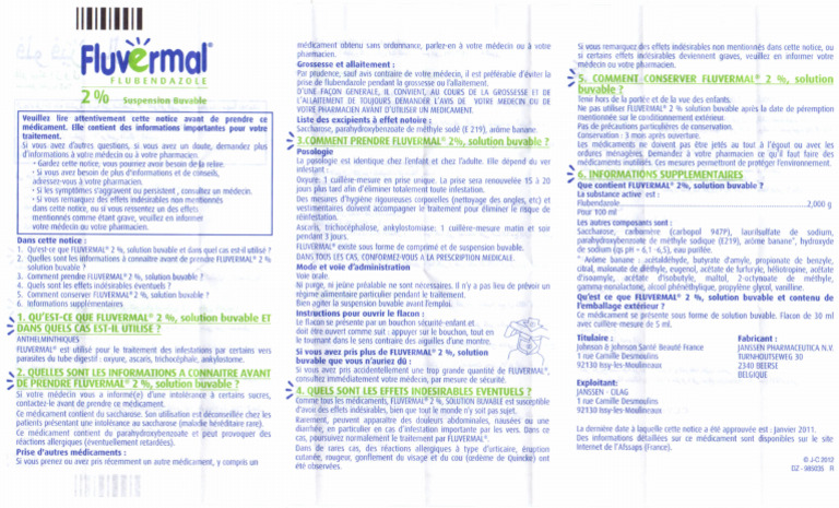 Notice Fluvermal 100mg 5ml Susp - Buv. FL 30ml | PDF | Allergie ...