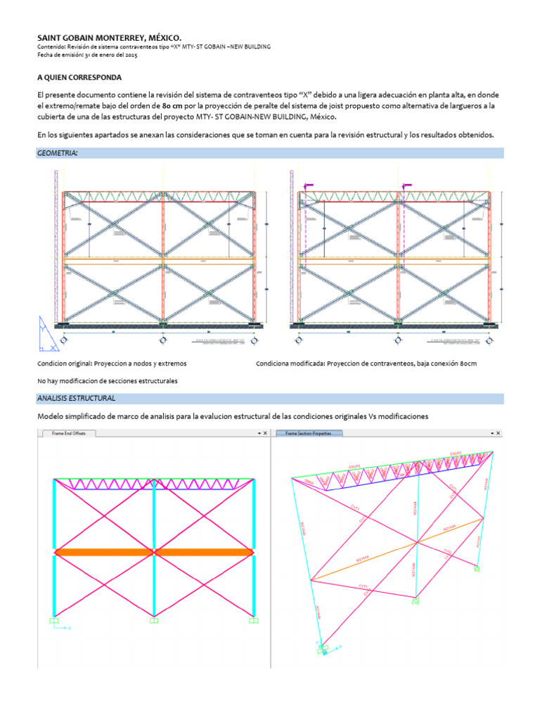 ReporteTecnicoEST - Contraventeos STGobain | PDF