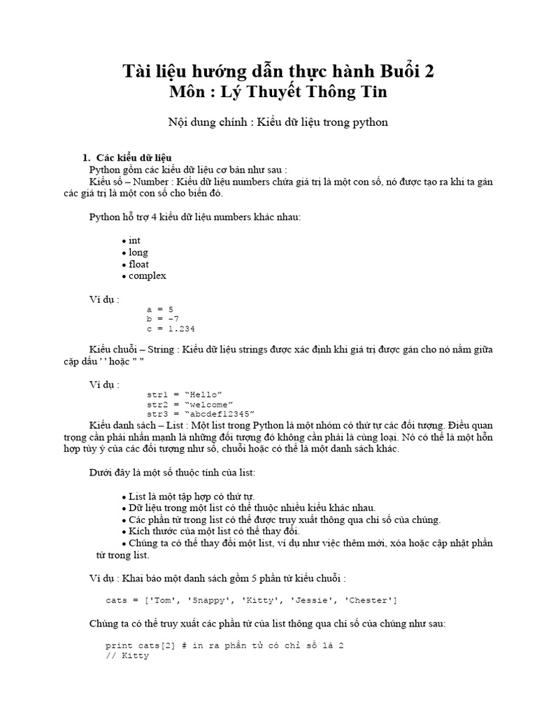 Thuc Hanh Buoi 2 - LTTT | PDF